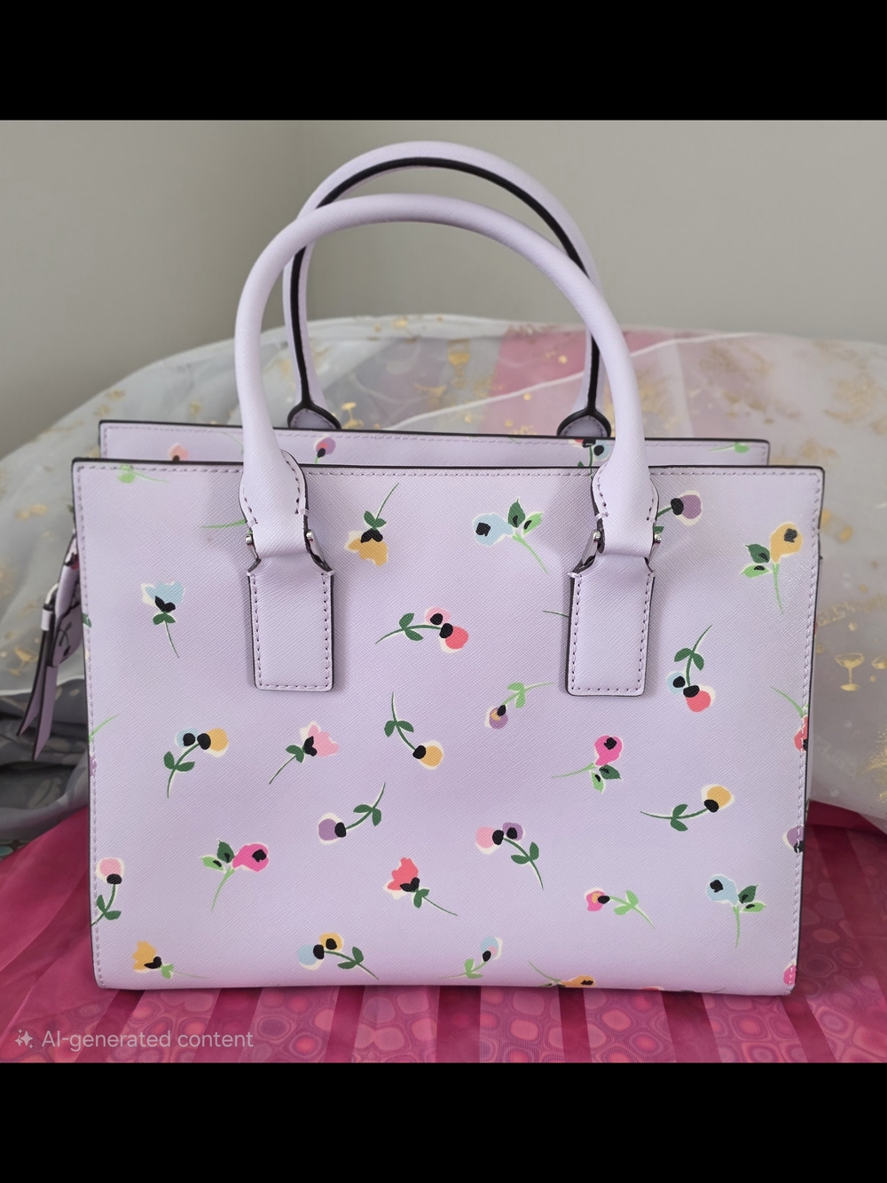 kate spade Lilac Floral Satchel Crossbody - Picture 2 of 5